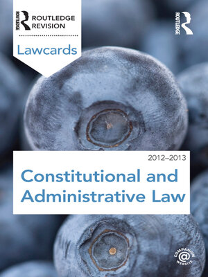 cover image of Constitutional and Administrative Lawcards 2012-2013